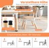 Kindertisch mit 4 Stühlen Set mit Graffiti-Tischplatte Höhenverstellbare Kindersitzgruppe Natur Bild 3