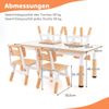 Kindertisch mit 4 Stühlen Set mit Graffiti-Tischplatte Höhenverstellbare Kindersitzgruppe Natur Bild 2