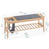 SoBuy HFSR02-N Schuhbank, Massivholz, Lackiert, Helle Eiche, 110 x 44 x 37 cm Bild 3