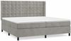 vidaXL Boxspringbett mit Matratze Hellgrau 200x200 cm Samt, Härtegrad: H2 [3132939] Bild 2