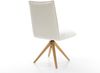 Drehstuhl Lelio-Flex Bouclé Soft Beige Holzgestell kantig Natur 180° drehbar Taschenfederkern Bild 5