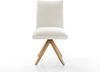 Drehstuhl Lelio-Flex Bouclé Soft Beige Holzgestell kantig Natur 180° drehbar Taschenfederkern Bild 2