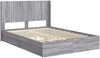 vidaXL Bettgestell mit Stauraum und Kopfteil Grau Sonoma 150 x 200 cm 3414018 Bild 4