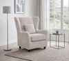 Ohrensessel mit Hocker,Taschenfederkern,Landhausstil Lesesessel,Cord Silbergrau Bild 3