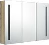 vidaXL LED-Bad-Spiegelschrank 89x14x62 cm Eichen-Optik 326529 Bild 4