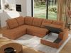 Ecksofa, Wohnzimmer U Couch, Polstersofa mit Bettkasten - MADRITO U - Orange Stoff - Links Bild 4