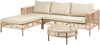 Lounge Set mit Tisch 4-Sitzer CALASETTA rechtsseitig Beige Polyrattan Bild 5