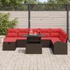 vidaXL Garten-Sofa-Set mit Kissen mit Speicher 9 pcs Braun Poly Rattan 3361113 Bild 3