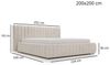 GrainGold Polsterbett mit Bettkästen BLISS, Modern Bett mit Kopfteil - 200x200 cm, Beige (1x Bett) Bild 4