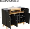 Ein dreitüriges Sideboard, geeignet sowohl für Wohn- als auch für Esszimmer, das multifunktionale Aufbewahrungsmöglichkeiten bietet. Bild 3
