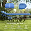 Outsunny Feldbett mit Matratze, Kopfkissen, Seitentasche (Gästebett bis 150 kg, 1-St, faltbar Campingbett) 185 x 68 x 37 cm, für Outdoor, Garten Camping Reisen Blau Bild 4