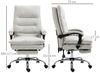 Vinsetto Schreibtischstuhl Bürostuhl mit Liegefunktion, Massagesessel (Chefsessel, 1 St), 120 kg Belastbar, Beige Bild 2