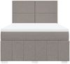 vidaXL Boxspringbett mit Matratze Taupe 140x190 cm Stoff 3291660 Bild 4
