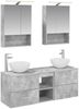 vidaXL Badezimmermöbel-Set 5 pcs Betongrau Ingenieurholz und Glas 3406722 Bild 2