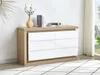 Vente-unique - FLARANCIA Kommode Holz, Platte BeigeWeiß - B 40 cm x H 80 cm x L 140 cm Bild 2