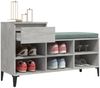 vidaXL Schuhregal Betongrau 102x36x60 cm Holzwerkstoff 821216 Bild 5