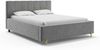 MEBLINI Polsterbett 160x200 ohne Lattenrost ohne Matratze – FABIO – Grau Samt – Doppelbett ohne Bettkasten - Stauraumbett - Kopfteil Bett ohne Stauraum Bild 2