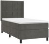 vidaXL Boxspringbett mit Matratze Dunkelgrau 90x190 cm Samt 3132652 Bild 3