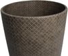 Runder Papierkorb Kunstleder braun Leder beschichtet 22xH28 cm Bild 2