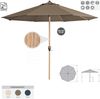 Doppler Alu Wood ø 350 cm Marktschirm Holzoptik Sonnenschirm rund 3 Farben Mittelmastschirm 846 Greige Bild 5