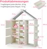 Kinderregal in Hausform mit Kleiderstange Kinder Bücherregal Spielzeugregal mit Regalen Weiß Bild 2