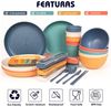 OSTWOLKE Geschirr-Set Camping Geschirr Besteckset Geschirrset Outdoor Besteck 5 Personen (1-tlg), 5 Personen, PP + Weizenelement, Geschirr-Set, Tafelservice, Spülmaschinenfest Bild 3