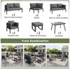 i@home Gartenlounge-Set, (6-tlg), für 8 Personen mit grauen Polstern,mit Glastisch, 1 Sessel & 2 Hockern Bild 2