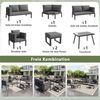 i@home Gartenlounge-Set, (6-tlg), für 8 Personen mit grauen Polstern,mit Glastisch, 1 Sessel & 2 Hockern Bild 4