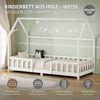 ML-DESIGN Spielbett Hausbett Kinderbett inkl. Lattenrost kreativ Bodenbett für Kinder, Abenteuerbett ohne Matratze 90x200cm Holzbett Weiß Kiefer Bettgestell Bild 2