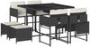 vidaXL 9-tlg. Garten-Essgruppe mit Kissen Schwarz Poly Rattan 3278081 Bild 2