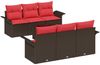 vidaXL Garten-Sofa-Set mit Kissen mit Speicher 7 pcs Beige und Rot 3353923 Bild 2