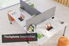 bümö höhenverstellbarer Schreibtisch H-Serie 120x80 cm in Beton, Gestell in Silber - PC Tisch klein für's Büro manuell höhenverstellbar, Computertisch verstellbar, HS-12-M Bild 4