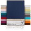 Beautex Spannbettlaken, Gummizug: rundum, (1 Stück), gekämmte Baumwolle Premium Jersey, 160g/m², Navyblau, Topper - 90x200x15 cm Bild 4