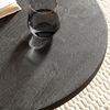 Couchtisch 60 x 60 x 33 cm Mango Massivholz Schwarz Sofatisch Rund, Design Wohnzimmertisch Dreibein, Kaffeetisch Wohnzimmer Niedrig Modern mit natürlicher Holzmaserung Bild 5