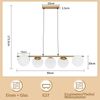 ZMH Pendelleuchte Esstisch Hängeleuchte Modern - E27 Glas Hängelampe Gold Esszimmerlampe 150CM Höhenverstellbar Vintage Esstischlampe für Esszimmer Wohnzimmer Bartheke I ohne Leuchtmittel Bild 4