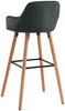 Vente-unique - ELEANA Barhocker SamtStoff Schwarz - B 52 cm x H 98 cm x L 47 cm Bild 4