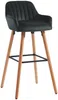 Vente-unique - ELEANA Barhocker SamtStoff Schwarz - B 52 cm x H 98 cm x L 47 cm Bild 3