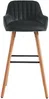 Vente-unique - ELEANA Barhocker SamtStoff Schwarz - B 52 cm x H 98 cm x L 47 cm Bild 2