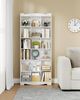 Bücherregal, 6-lagiges StandregalWeiß, 2 Verstellbare Regalböden Büroregal, Aktenschrank, CD-Ständer für Büro, Arbeitszimmer, Wohnzimmer 24 x 77 x 182,5 cm Weiß Bild 3