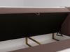 GRAINGOLD Osteno Boxspringbett 140x200, Doppelbett mit zwei Bettkästen, Kopfteil, Velour-Stoff, Braun Bild 5