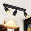Nettlife Deckenstrahler Schwarz GU10 Schwenkbar Modern Innen Metall Deckenspots Deckenleuchte, Schwenkbar, ohne Leuchtmittel, Deckenspots für Flur Wohnzimmer Küche Schlafzimmer Bild 2
