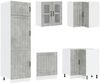 vidaXL 14-tlg. Küchenschrank-Set Lucca Betongrau Holzwerkstoff 3314985 Bild 5