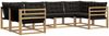 vidaXL Outdoor-Sofagarnitur mit Kissen 6 pcs Weiß und Schwarz 3389010 Bild 2