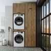 Roomart Waschmaschinenschrank & Trocknerschrank – SERIE DUO-I- 127 cm breit - Trockner auf Waschmaschine – Waschturm / Überbauschrank für Waschküche & Hauswirtschaftsraum • Eiche Bild 4