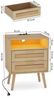 FiveWillowise Nachttisch 2er Set, Rattan Nachttisch mit LED-Leuchten und Steckdosen (2-St), Nachtschrank mit Offenem Raum und 2 Rattanflechtung Schubladen Bild 2