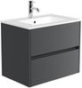 Badmöbel Taifun & Waschtisch 70 cm 2 Greifraum SoftClose Auszüge Grafit : Grafit Bild 3