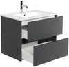 Badmöbel Taifun & Waschtisch 70 cm 2 Greifraum SoftClose Auszüge Grafit : Grafit Bild 4
