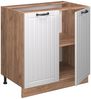 Küchenunterschrank Fame-Line Weiß Landhaus 80 cm mit Regal, AP Eiche Vicco Bild 5