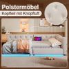 Schlafsofa, Daybett, Tagesbett, 90x200cm, Schlafsofa mit Lattenrost ohne Matratze, Ambientebeleuchtung mit Fernbedienung, Kopfteil mit Knopftuft, Usb+Typ-c, Leinen, Beige Bild 2