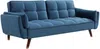 Vente-unique - GULCAN Sofa SamtStoff Blau - B 90 cm x H 82 cm x L 211 cm Bild 4